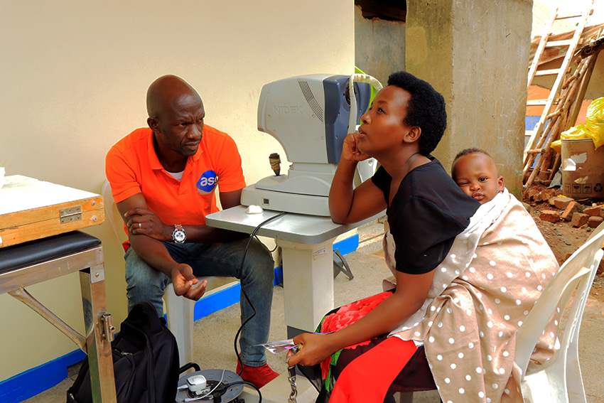 Eye care screening during a community outreach visit
